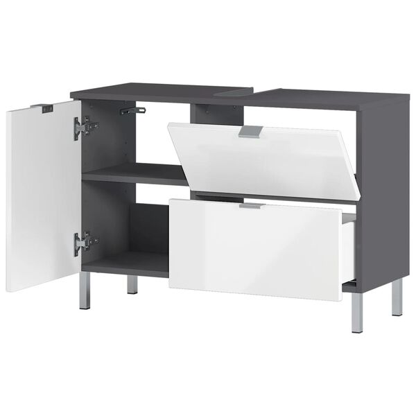 Germania Mobile Sottolavabo GW-Mauresa 34x80x56 cm Grafite e Bianco