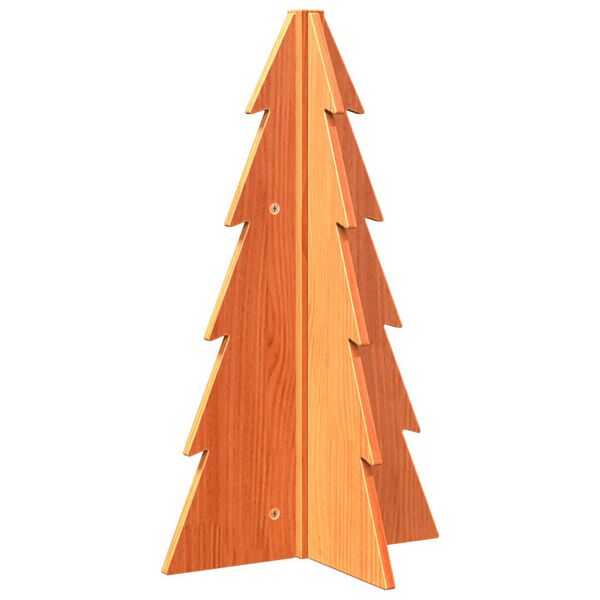 vidaXL Albero di Natale Marrone Cera 69,5 cm in Legno Massello di Pino