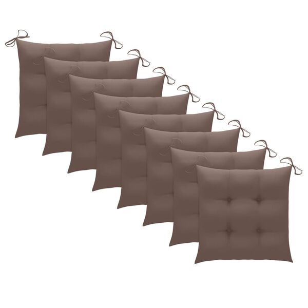 vidaXL Sedie da Pranzo da Esterni con Cuscini 8 pz Massello di Acacia