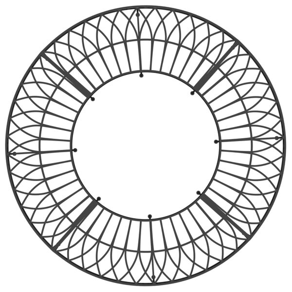 vidaXL Panchina per Albero Circolare Ø160 cm Nera in Acciaio