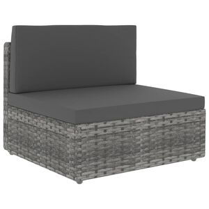 vidaXL Seduta Centrale Modulare in Polyrattan Grigia