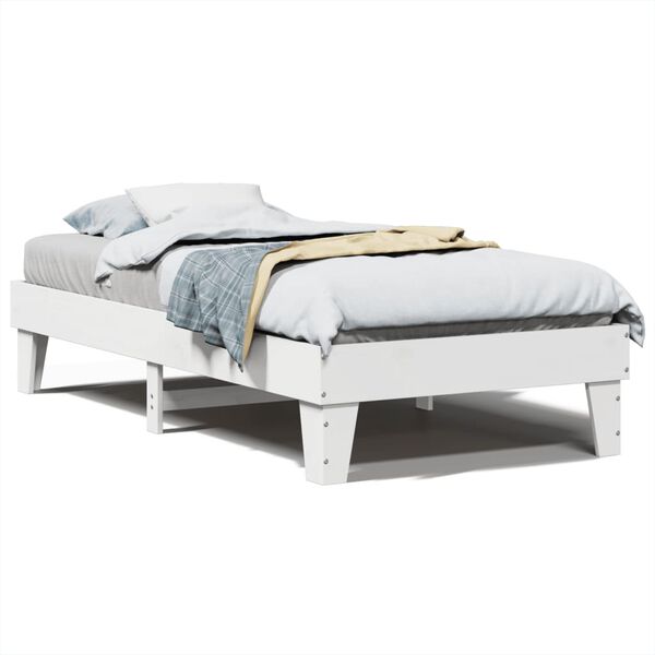 vidaXL Letto senza Materasso Bianco 90x200 cm Legno Massello di Pino