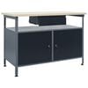 vidaXL Banco da Lavoro Nero 120x60x85 cm in Acciaio