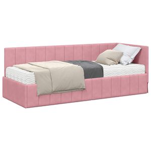 vidaXL Struttura Letto Angolare con Materasso 2 pz Rosa 80 x 200 cm
