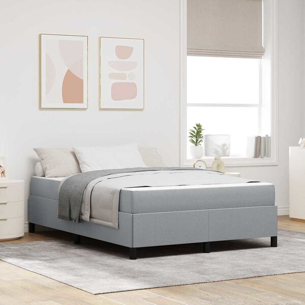 vidaXL Letto a molle Grigio chiaro 160 x 200 cm Tessuto