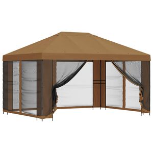 vidaXL Gazebo da giardino con pareti laterali 4 &times; 3 m Beige