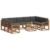 vidaXL Set di divani da esterno 10 pcs Naturale e Antracite