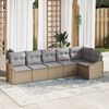 vidaXL Set Divano da Giardino 6 pcs Beige e Grigio Chiaro polyrattan