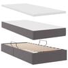 vidaXL Letto con contenitore e LED Grigio 100 x 200 cm Pelle Sintetica