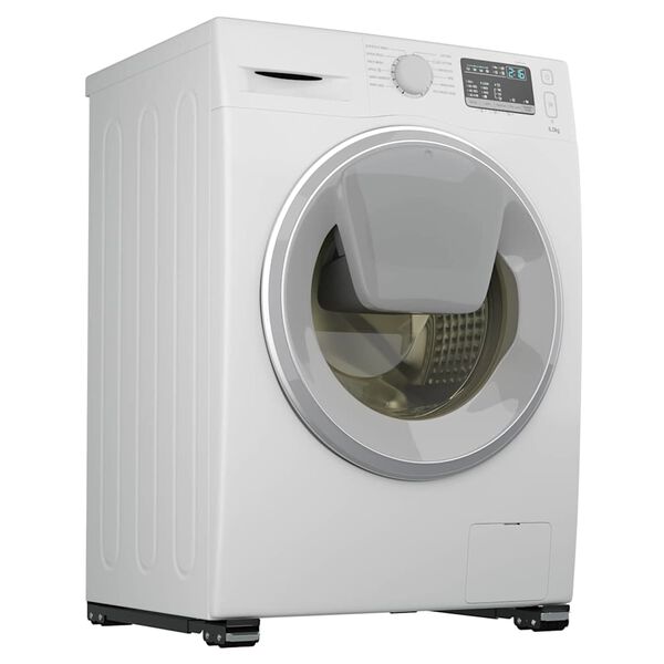 vidaXL Base per lavatrice 2 pcs Nero 72 x 5 x 4.5 cm Acciaio