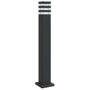 vidaXL Lampada da Terra per Esterni con Presa Nera 80 cm Alluminio