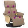 vidaXL Poltrona Reclinabile Massaggi Poggiapiedi Cappuccino Similpelle