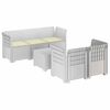 vidaXL Divano da Giardino 5 Posti con Cuscini Stile Rattan PP Bianco