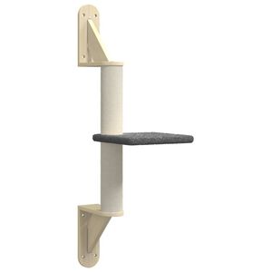 vidaXL Albero per Gatti con Tiragraffi a Parete Grigio Scuro 85,5 cm
