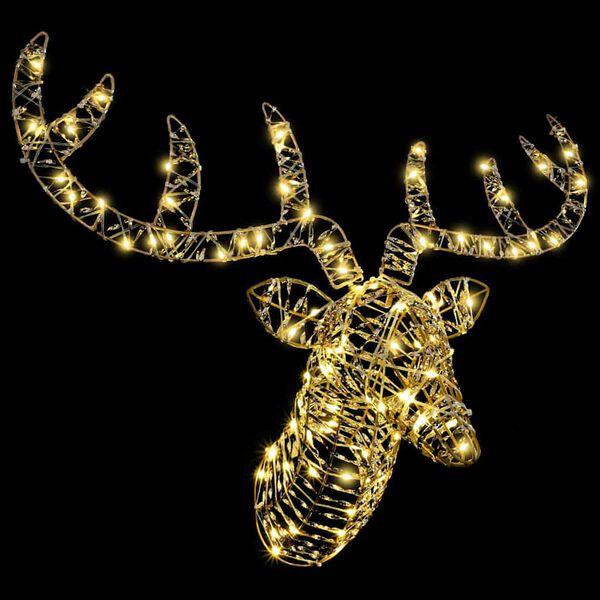 vidaXL Slitta trainata da renna con 140 LED Bianco caldo 60 cm PET