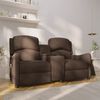 vidaXL Divano Massaggio a 2 Posti con Portabicchieri Marrone