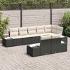 vidaXL Set Divano da Giardino 8 pcs Nero e Crema polyrattan