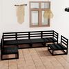 vidaXL Set Divani da Giardino 6 pz Nero in Legno Massello di Pino