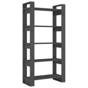 vidaXL Libreria/Divisorio Grigio 80x35x91 cm in Legno Massello di Pino