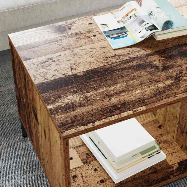 vidaXL Tavolino da salotto con cassetto Legno vecchio 90 x 49 x 46 cm