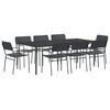 vidaXL Set da pranzo 9 pz Antracite Acciaio