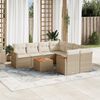 vidaXL Set Divano da Giardino 9 pz con Cuscini Beige in Polyrattan