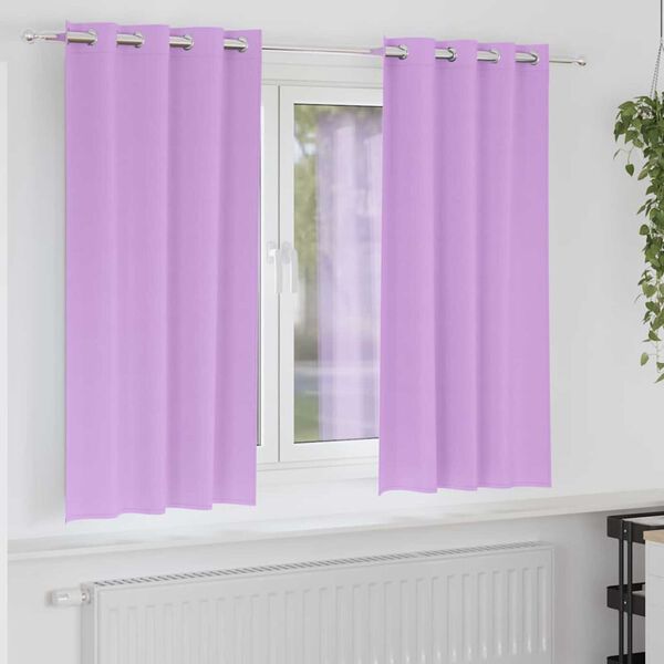 vidaXL Tende Blackout con Anelli 2 pcs Viola 175 x 140 cm Poliestere