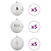 vidaXL Set di Palle di Natale 15 pcs Argento Plastica