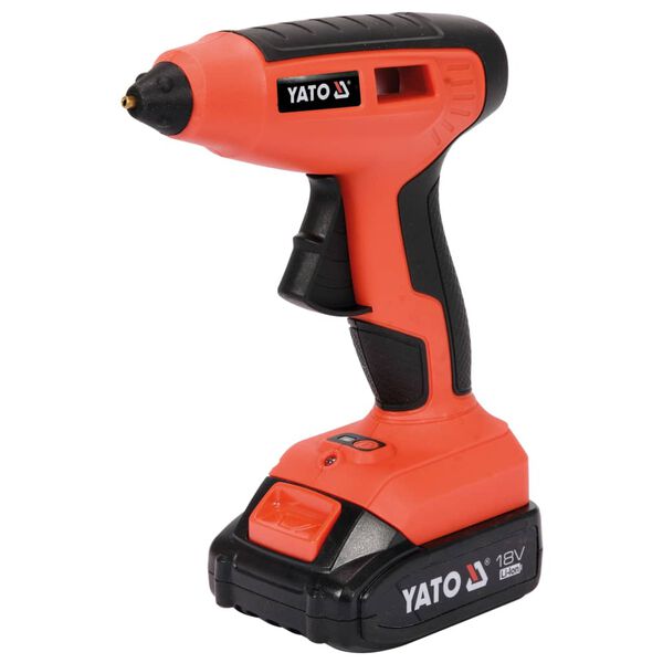 YATO Pistola per Colla ad Alto Flusso Batteria 1,5Ah Li-Ion 11mm 18V