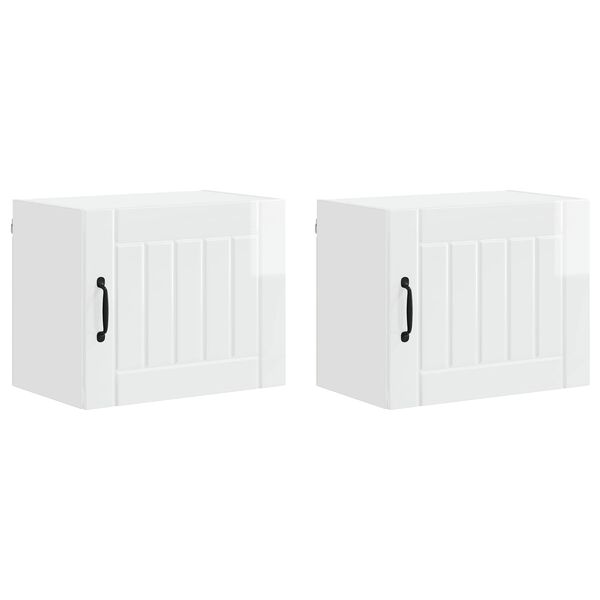 vidaXL Mobile da cucina 2 pcs Bianco Lucido 50 x 31 x 40 cm