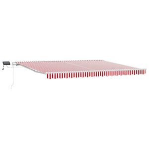 vidaXL Tenda retrattile Rosso e Bianco 450 &times; 300 cm