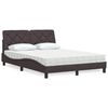 vidaXL Letto con Materasso Marrone Scuro 140x200cm Tessuto