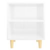 vidaXL Comodini Gambe in Legno Massello 2pz Bianco Lucido 40x30x50 cm