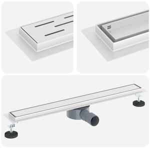 vidaXL Scarico doccia 2-in-1 con sifone a 360&deg; Argento 70 cm