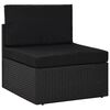 vidaXL Set Divani da Giardino 7 pz in Polyrattan Nero