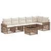 vidaXL Set Divano da Giardino 7 pz Beige e Bianco Crema polyrattan