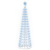 vidaXL Albero di Natale a cono LED 180 cm 250 LED Blu Acciaio Bianco