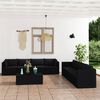 vidaXL Set Divani da Giardino 9 pz con Cuscini in Polyrattan Nero