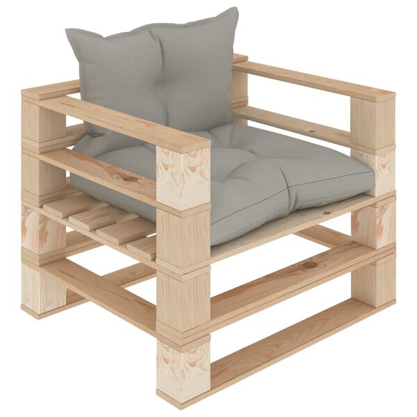 vidaXL Divano da Giardino in Pallet con Cuscini Talpa in Legno