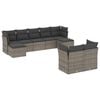 vidaXL Set Divano da Giardino 9 pz con Cuscini Grigio in Polyrattan