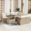 vidaXL Set Divano da Giardino 9 pcs Beige e Crema polyrattan