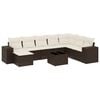 vidaXL Set Divani da Giardino 9pz con Cuscini Marrone in Polyrattan