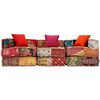 vidaXL Pouf Modulare a 3 Posti in Tessuto Patchwork