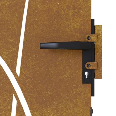 vidaXL Cancello da Giardino 85x175 cm in Acciaio Corten Design Erba