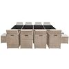 vidaXL Set da Pranzo da Giardino 13 pz con Cuscini in Polyrattan Beige