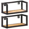 vidaXL Mensole a Muro 2 pz 40 cm in Legno Massello di Mango Grezzo