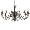 vidaXL Candelabro Stile Anticato Nero 12 Lampadine E14