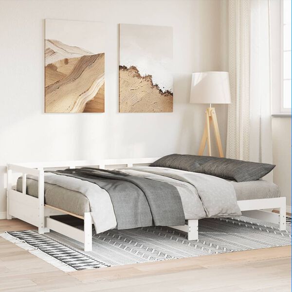 vidaXL Dormeuse senza Materasso Bianca 90x190 cm Legno Massello Pino