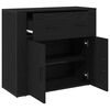 vidaXL Credenza Rovere Nero 80 x 33 x 70 cm Legno multistrato