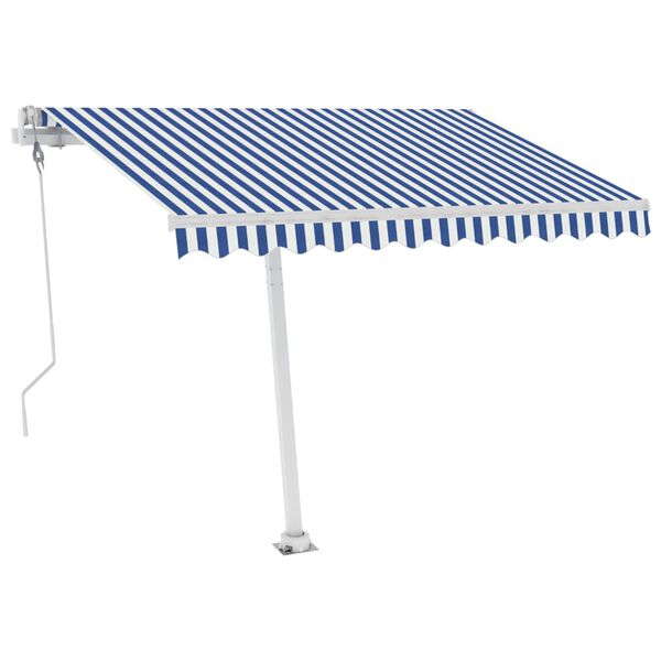 vidaXL Tenda Automatica con Sensore Vento e LED 300x250 cm Blu Bianca